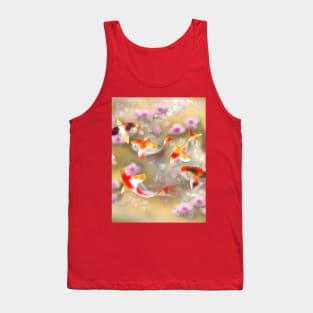 Sakura and koi carp in gold pond Tank Top